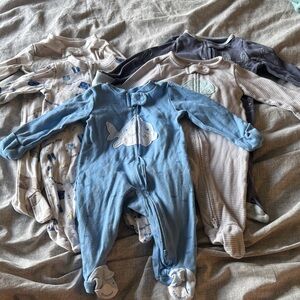 Set of 5 Blue/Grey/White themed footies (Carter’s, Old Navy, Cloud Island)